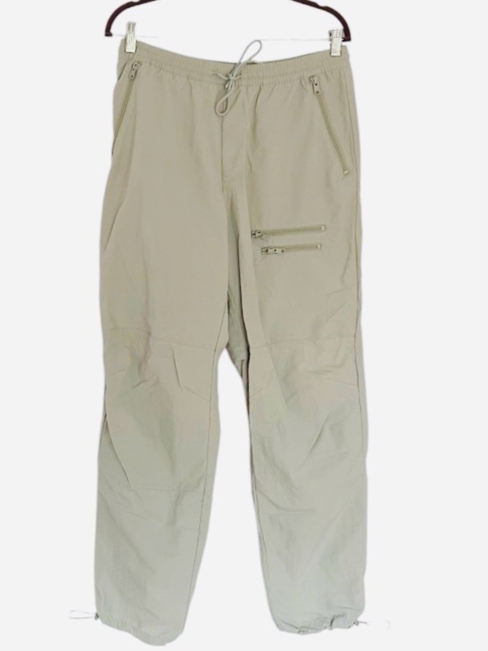 Alo Yoga Pants Size Medium Pale Sage Green Nylon Zippers Drawstring